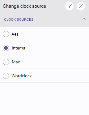 Clock source selection drop down clock 