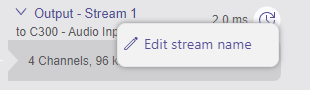 Edit stream name context menu