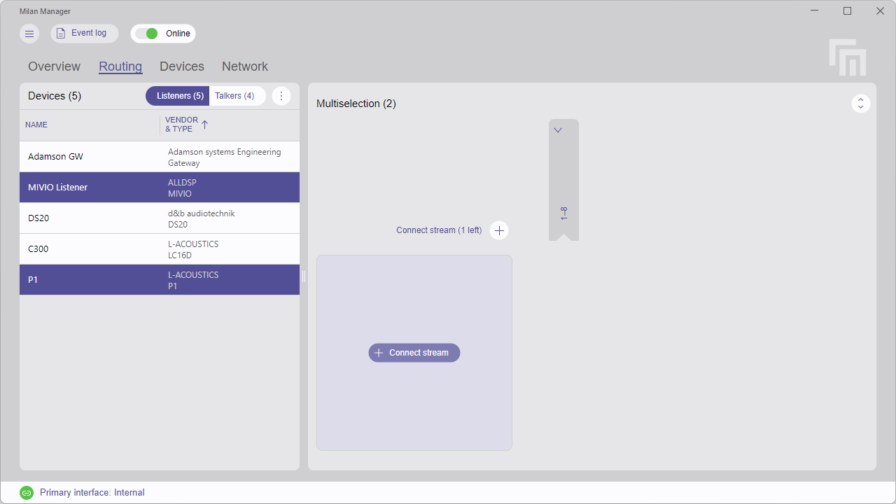Selection of multiple listeners